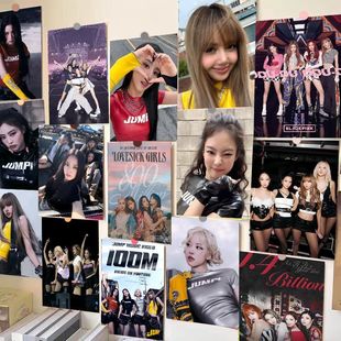 blackpink海报贴墙金珍妮朴彩英Lisa金智秀周边房间装饰背景墙贴