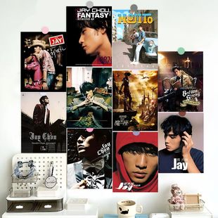 60张周杰伦周董专辑海报画报墙贴Jay高清复古怀旧素材纸墙面装 饰