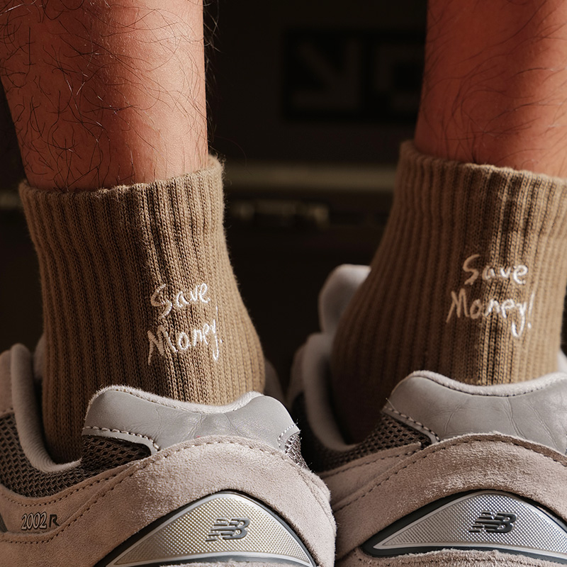 哈叔/HASU 原创设计个性刺绣男袜日系潮流短袜春夏薄款纯棉中筒袜