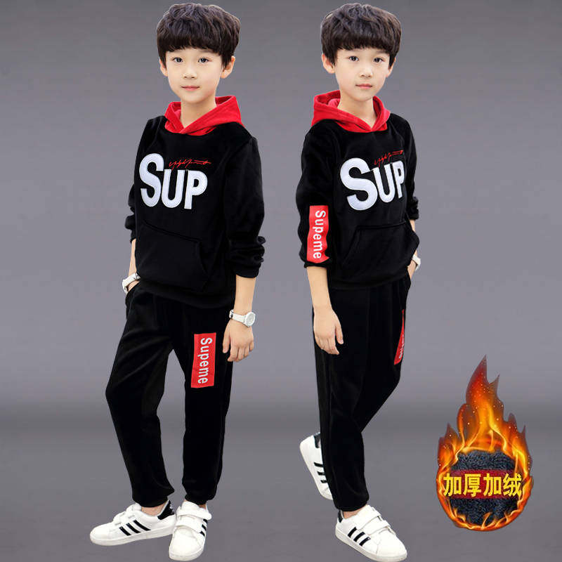 两件套金丝绒男童套装双面绒儿童冬装冬季加绒加厚卫衣运动帅气潮|msdalam kategori Kanak-kanak/Bayi/Keluarga dipasang, menetapkan - dari Buy2taobao.com untuk memberikan perkhidmatan ejen Taobao profesional membeli