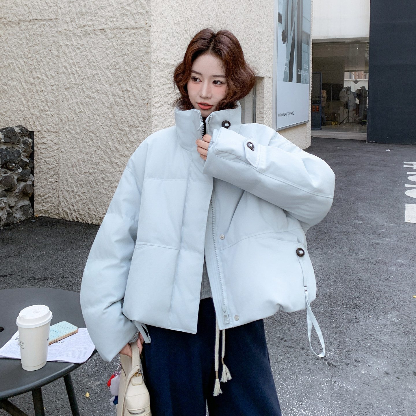 【新款】90绒现货短款两色面包羽绒服297-1888-P295-K438,女装棉衣/棉服,艾艾淮淮