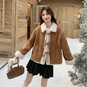 【新款】现货 羊羔毛 皮毛 一体外套297-1948-P195-K288，女装短外套，艾艾淮淮