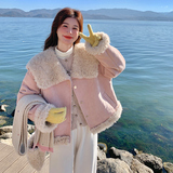 【新款】现货海军领皮毛一体配包包297-1035-P195-K288，女装短外套，艾艾淮淮
