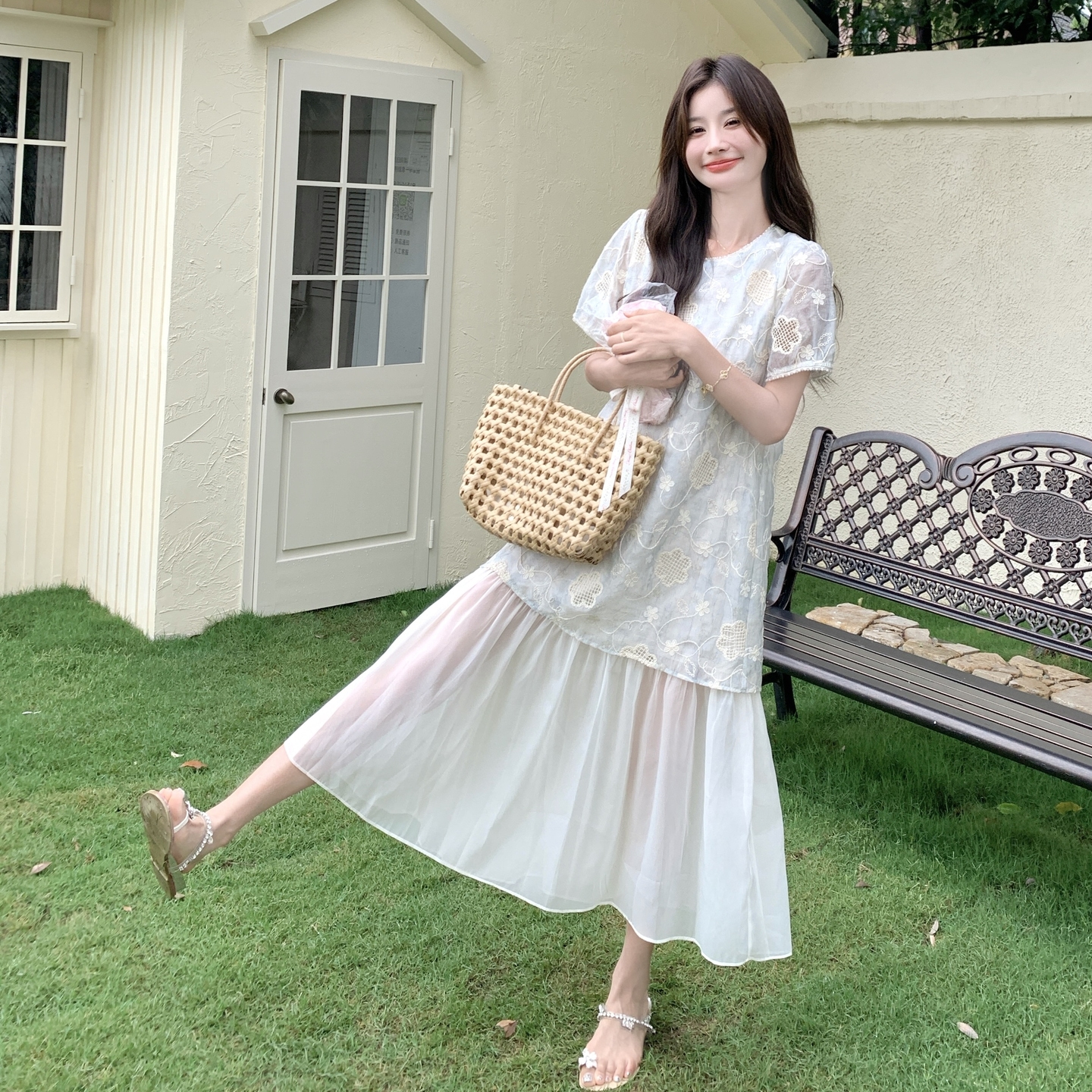 【新款】现货蕾丝拼接连衣裙297-1552-P135-K198，女装连衣裙，艾艾淮淮