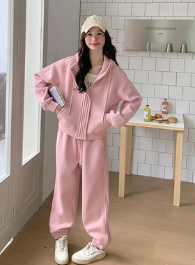 现货 粉色 连 帽卫衣套装297-1125-P175-K248