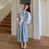 春季 P185 马甲套装 衬衫 现货 1203 裙 三件套297 K258