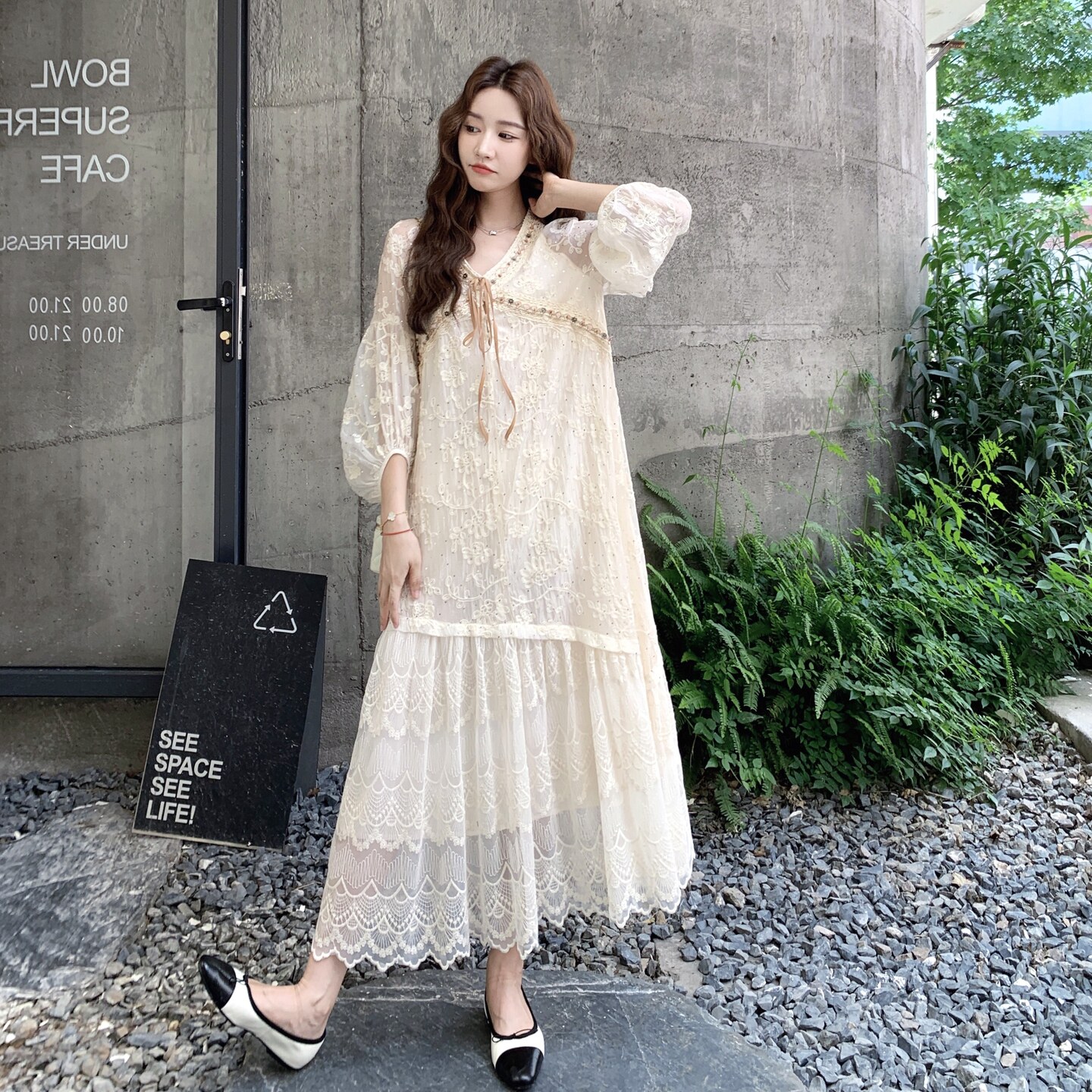 现货甜美蕾丝拼接连衣裙297-1669-P145-K208,商品下架区,艾艾淮淮