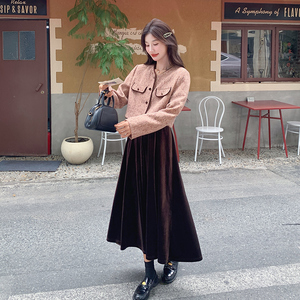 现货 丝绒 吊带 +小香风外套套装297-898-P165-K228图片