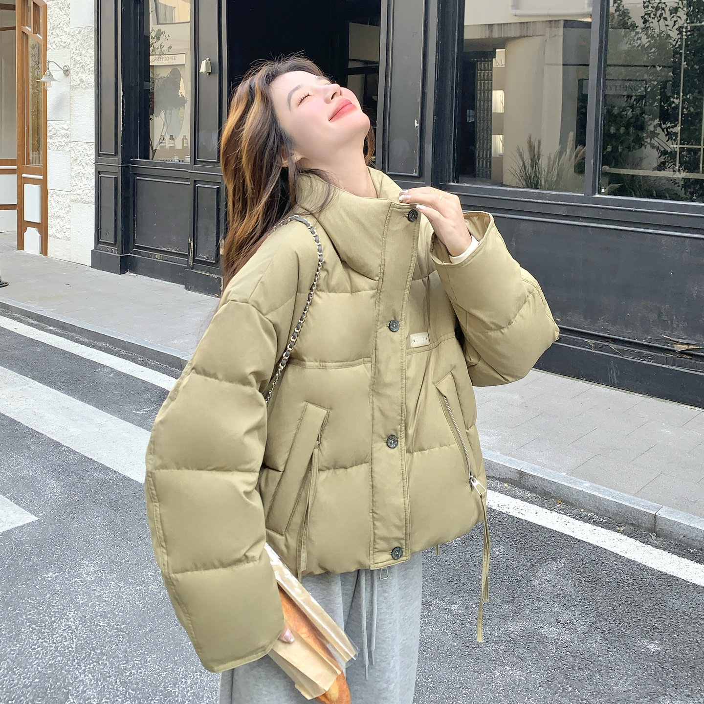 【新款】现货小格子立领90绒羽绒服297-1954-P295-K438,商品下架区,艾艾淮淮