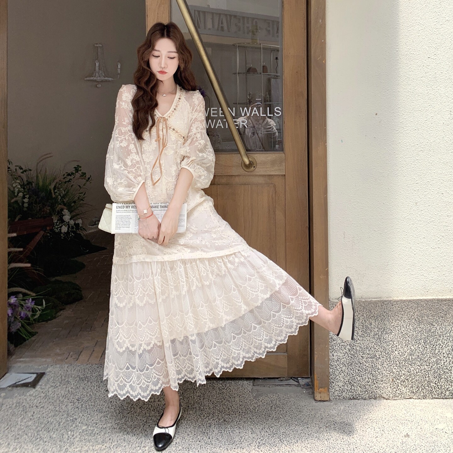 现货甜美蕾丝拼接连衣裙297-1669-P145-K208,商品下架区,艾艾淮淮