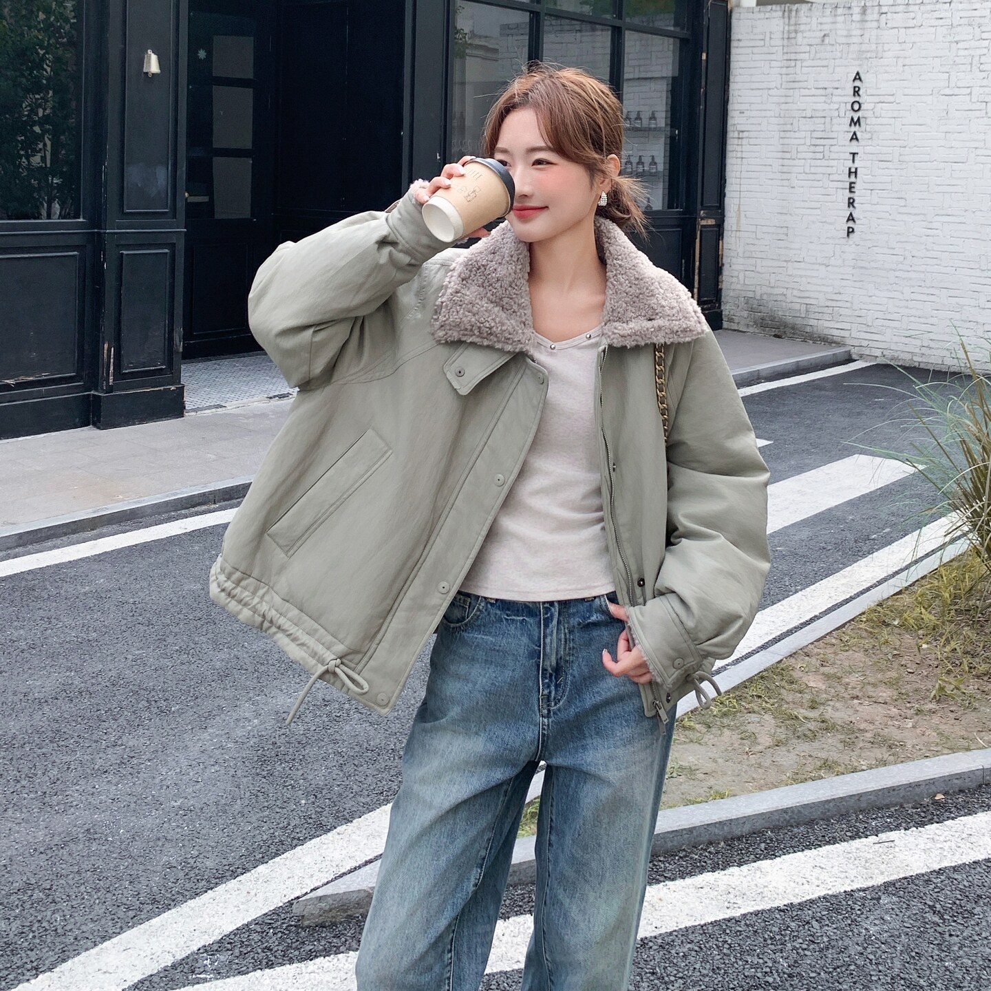 【新款】90绒羊羔毛拼接羽绒服297-1874-P265-K398,商品下架区,艾艾淮淮
