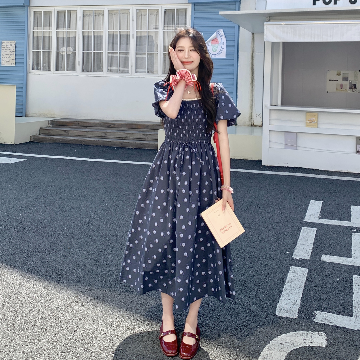 【新款】现货碎花方领连衣裙297-1223-P135-K198，女装连衣裙，艾艾淮淮