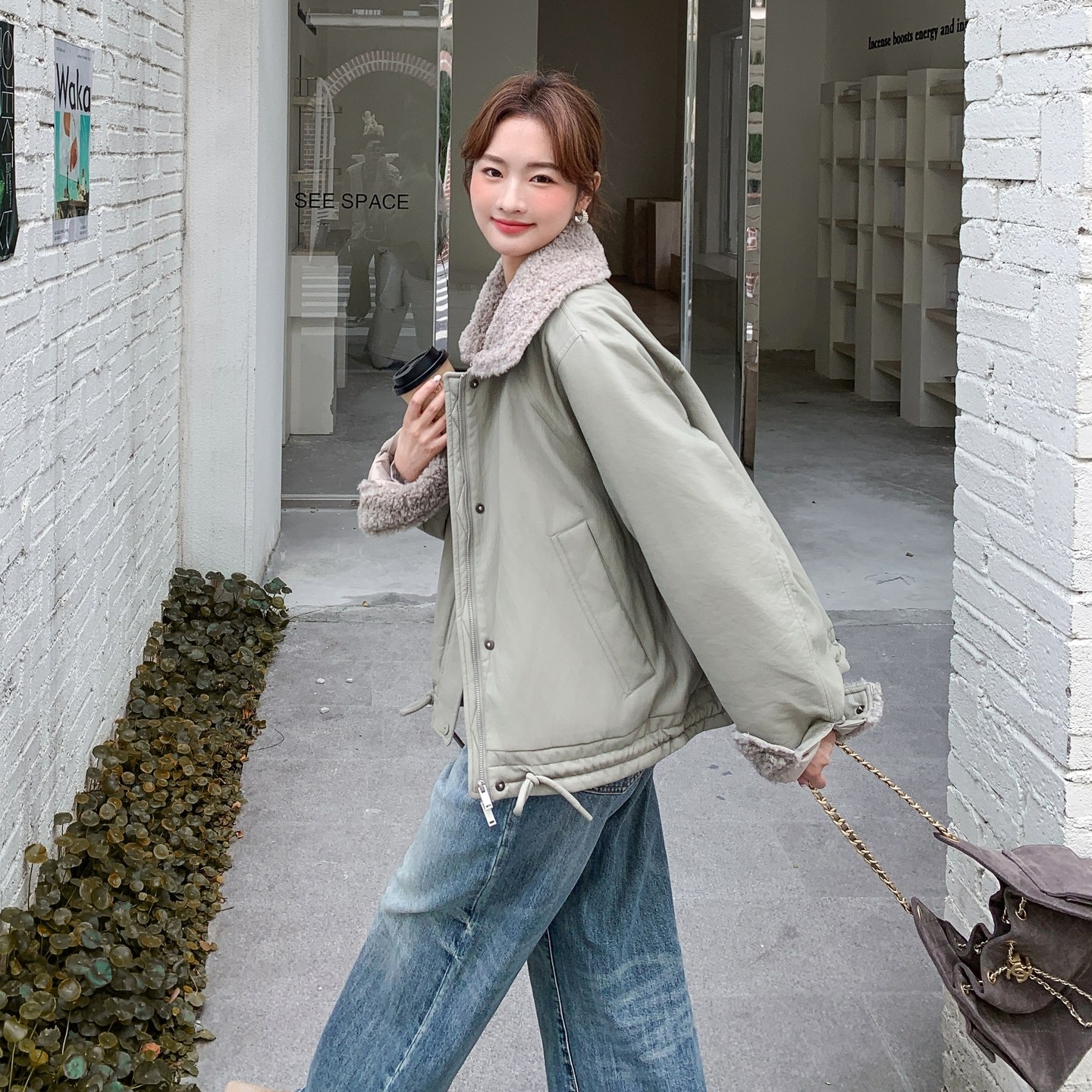 【新款】90绒羊羔毛拼接羽绒服297-1874-P265-K398,商品下架区,艾艾淮淮