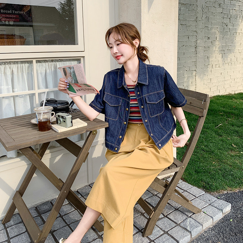 少女感牛仔衬衫吊带休闲裤套装女夏三件套又酷又飒时尚洋气巨好看,女装套装/套裙,艾艾淮淮