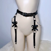 Черный висящий ремешок+2 жемчужных цепей