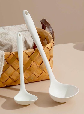 硅胶汤勺不粘锅专用食品级耐高温家用长柄勺子粥勺小汤匙盛汤勺