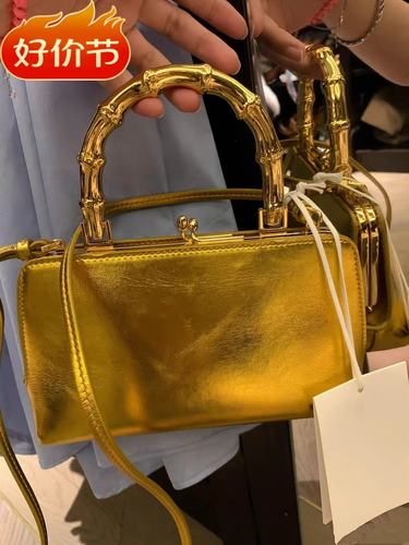 Dennies新品网红同款迷你方形竹节斜挎包手提包百搭时尚手拎包女
