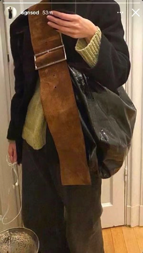 THREE新品网红同款时尚百搭撞色暗黑宽肩带小众设计单肩斜挎包女