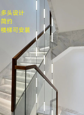楼梯吊灯现代简约别墅复式楼中空loft旋转楼梯间极简超窄空间灯具