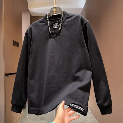 纯棉重磅长袖T恤设计感打底衫潮