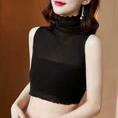 背心打底网纱假领子女装 高领无袖 饰抹胸防走光套头衣领 春秋季 新款