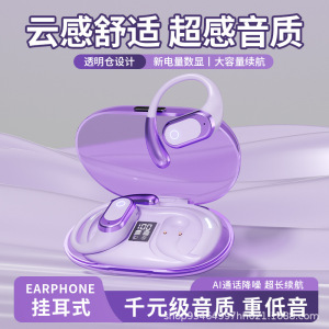 新款智能F208无线蓝牙耳机挂耳式 透明盖运动蓝牙耳机超长续航