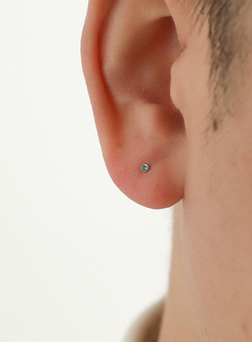 YiJian s925纯银迷你耳钉男彩色学生小巧耳饰女小号百搭ins养耳洞