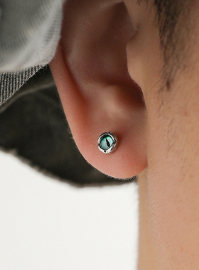 YiJian s925纯银耳钉男生单只不规则设计学生耳环女百搭设计ins