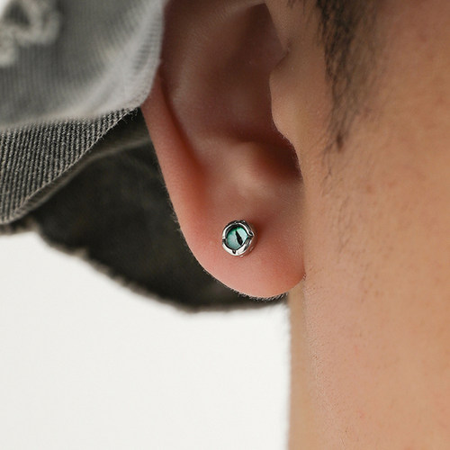 925纯银时尚男生独立设计耳钉