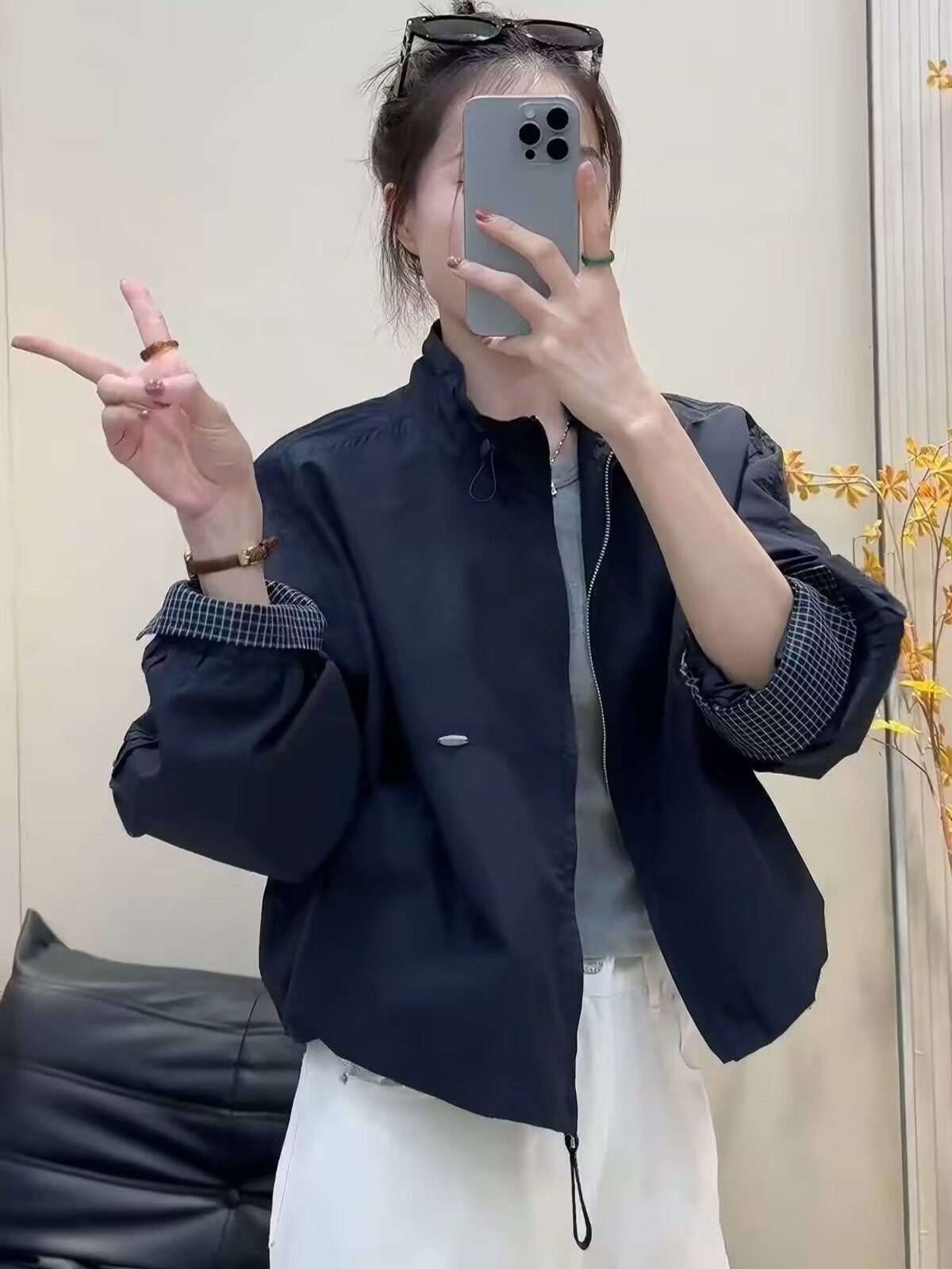韩系外套女款秋2026新款立领冲锋衣休闲夹克小个子棒球服短款风衣