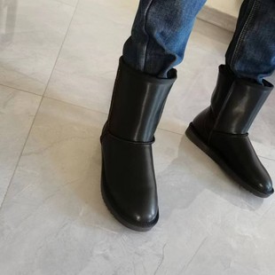 男款防水雪地靴男士中筒冬季靴子防滑保暖加绒高帮东北棉鞋雪地棉