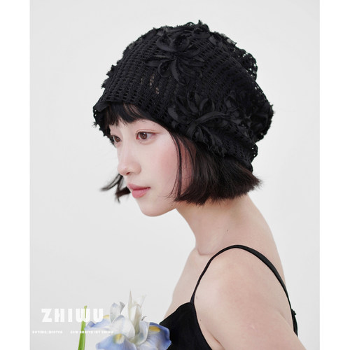 知雾设计感镂空堆堆帽女
