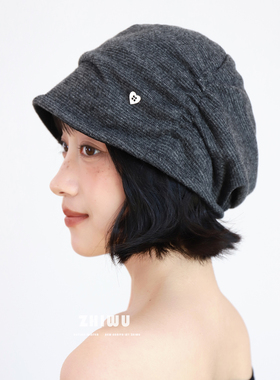 知雾慵懒风褶皱堆堆帽女包头帽