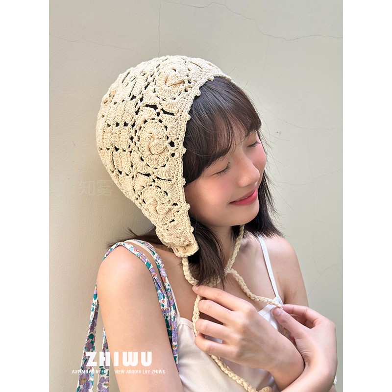 甜美可爱手工钩织堆堆帽包头帽