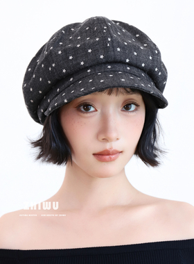 知雾秋冬时髦设计感贝雷帽女