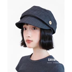 『侘寂风』知雾春夏薄款八角画家帽女文艺贝雷帽出游遮阳鸭舌帽子