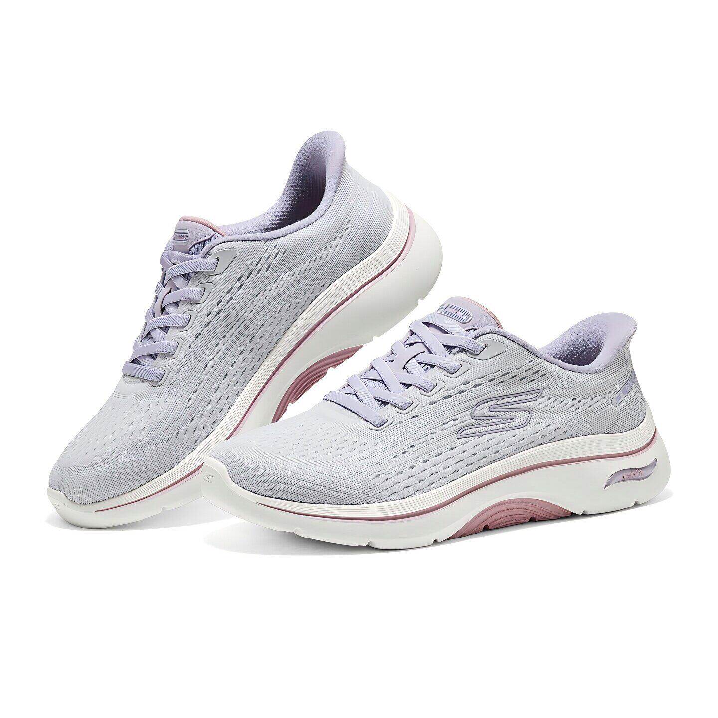 SkechersSKECHERS2026新款女士纹理编织网布闪穿绑带健步鞋125342