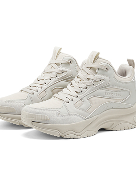 Skechers斯凯奇秋季女款运动休闲鞋保暖中帮绑带时尚老爹鞋177598
