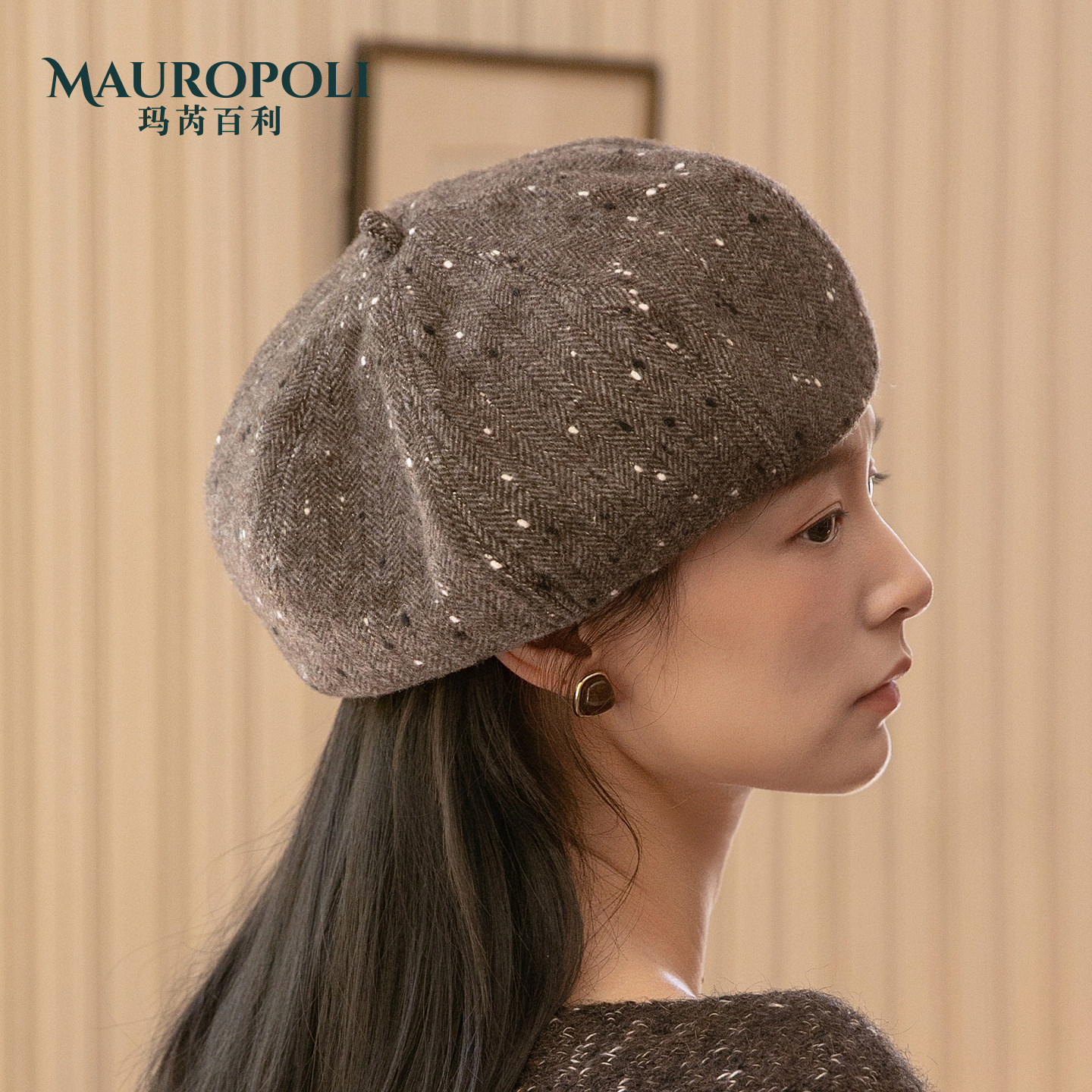 日系复古贝雷帽女秋冬羊毛画家帽