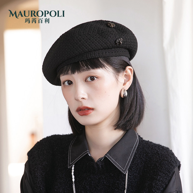 贝雷帽女秋冬季新款黑色复古优雅气质画家帽女士时尚显脸小蓓蕾帽,服饰配件/皮带/帽子/围巾,帽子,淘宝优惠券,粉丝福利购,淘宝优惠卷