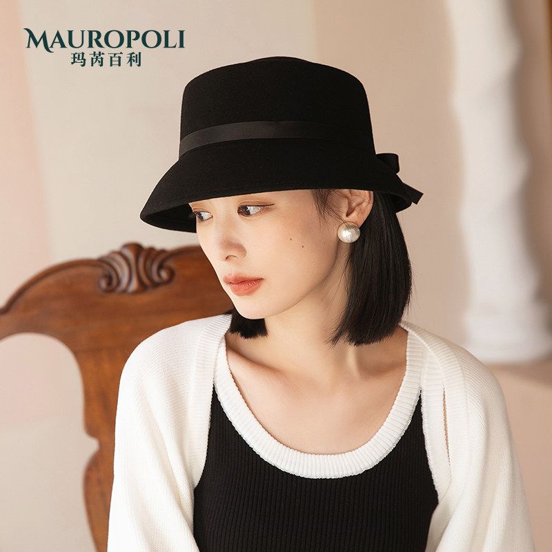 MauroPoli日系蝴蝶结礼帽女秋冬