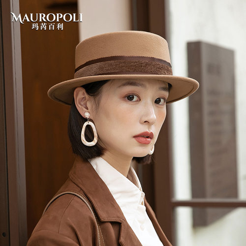 mauropoli礼帽出游复古女士秋冬