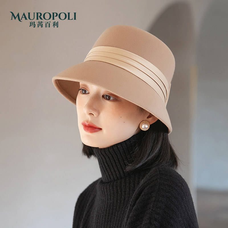 羊毛礼帽女秋冬优雅气质名媛毡帽复古时尚百搭盆帽毛呢帽子女款潮,服饰配件/皮带/帽子/围巾,帽子,淘宝优惠券,粉丝福利购,淘宝优惠卷