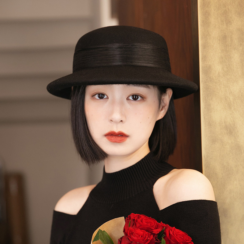 礼帽女新款英伦复古秋冬