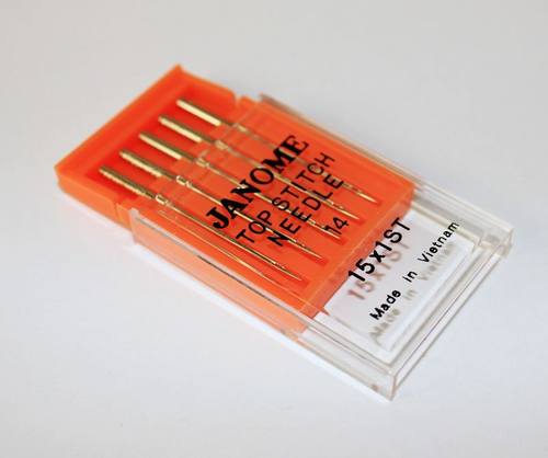 真善美JANOME缝纫机机针 14号亚麻针 麻料棉麻 麻布专用针 家用针