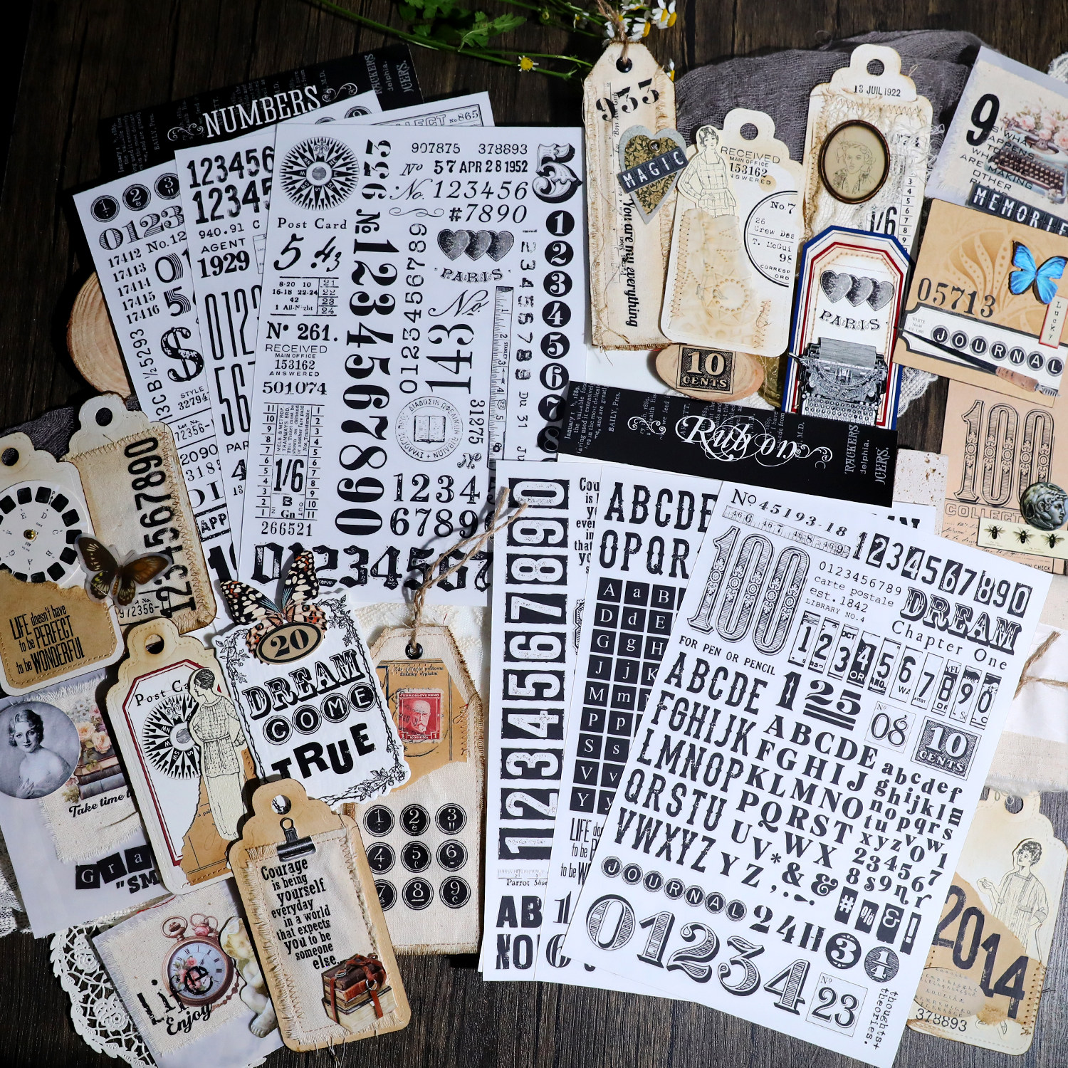 兔子家轻复古拼贴手帐素材贴纸转印纸刮刮乐英文字母数字英文标签,文具电教/文化用品/商务用品,贴纸/立体贴纸,淘宝优惠券,粉丝福利购,淘宝优惠卷