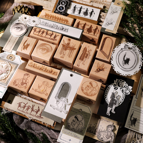 美式复古怀旧高清手账木头印章