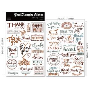 兔子家防水多用途水晶手账冷转印纸贴纸DIY感谢谢谢词组水杯贴纸