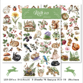 兔子家手帐拼贴素材布用转印纸刮刮乐春天森林动物手账Rub