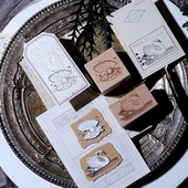 兔子家手账盐系百搭轻复古欧美风 榉木制印章 精灵域